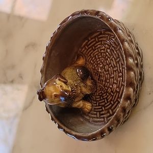 Dog in Basket Collectible